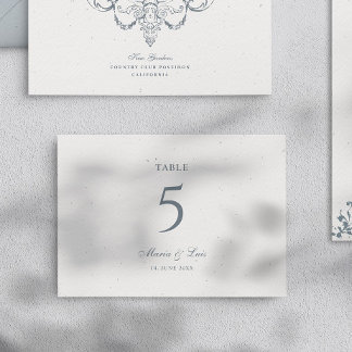 Tarjeta de número de mesa de la elegante colección