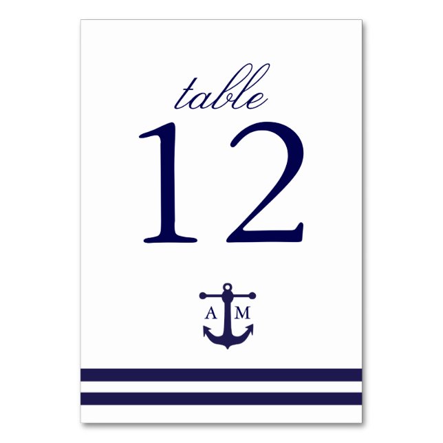 Tarjeta de número de mesa de la marina (Anverso)