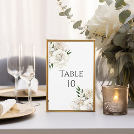 Tarjeta de número de mesa de la mesa de bodas con 