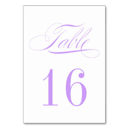 Tarjeta de número de mesa de lavanda formal morada