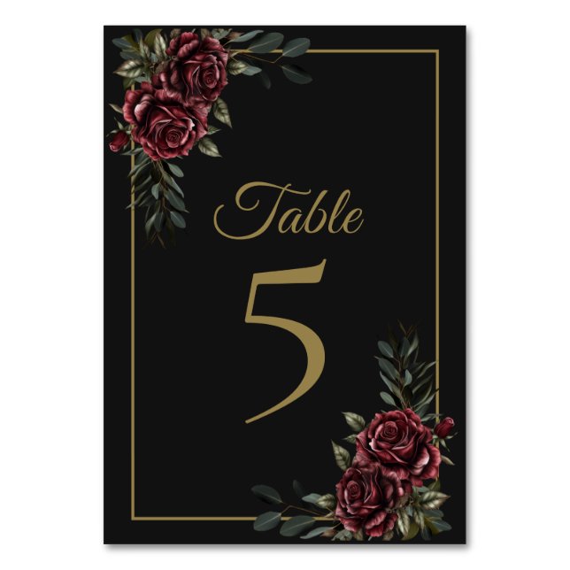 Tarjeta de número de mesa de lujo temperamental (Anverso)