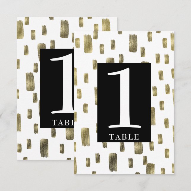 Tarjeta de número de mesa de pincel pintado modern (Anverso / Reverso)