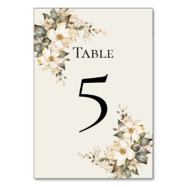 Tarjeta de número de mesa de quinceañera Magnolia