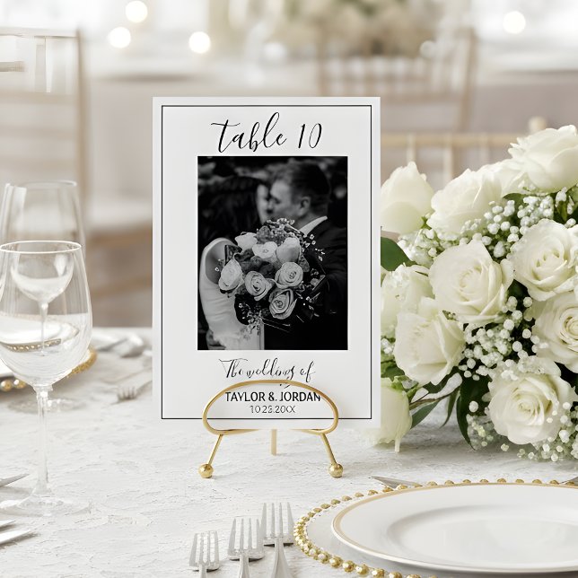 Tarjeta de número de mesa de recepción de boda con (Subido por el creador)