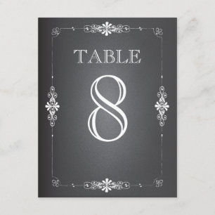Tarjeta de número de mesa de recepción de boda en 