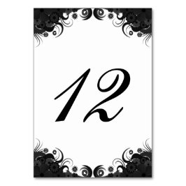 Tarjeta de número de mesa de recepción floral en b