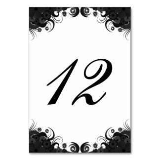 Tarjeta de número de mesa de recepción floral en b