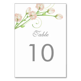 Tarjeta de número de mesa de Rosas de jardín de vi