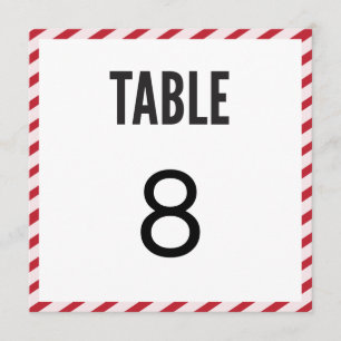 Tarjeta de número de mesa de tiras de carnaval ros