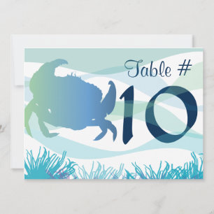 Tarjeta de número de mesa de vida marina8