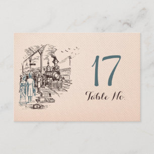 Tarjeta de número de mesa de Wedding Express