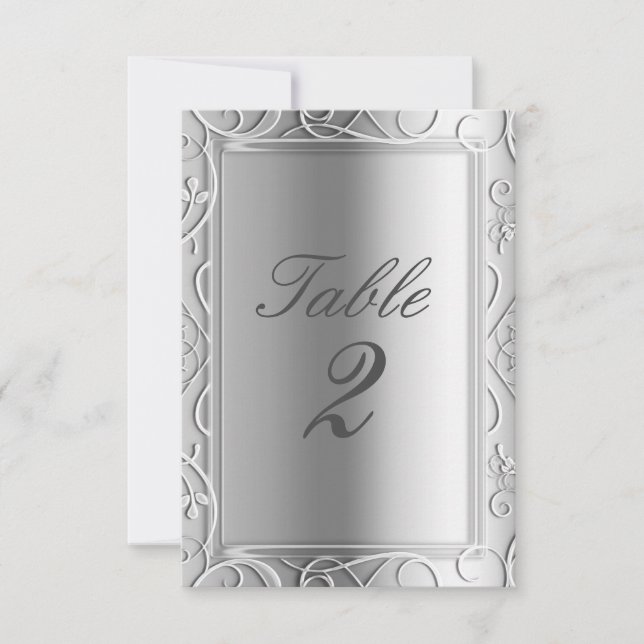 Tarjeta de número de mesa del Boda de glamur elega (Anverso)