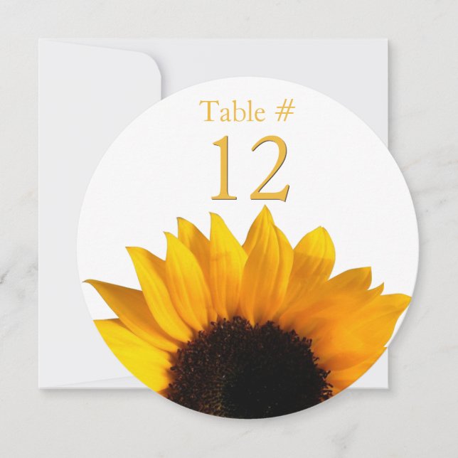 Tarjeta de número de mesa del Boda redondeado de g (Anverso)