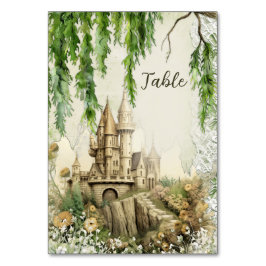 Tarjeta de Número de Mesa del Castillo Encantado –