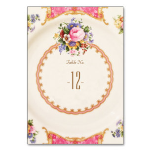 Tarjeta de número de mesa del Fiesta del High Tea 