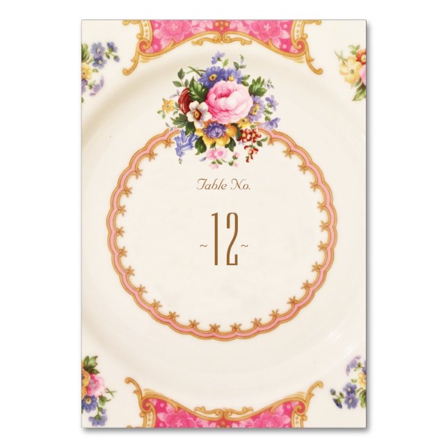 Tarjeta de número de mesa del Fiesta del High Tea  (Anverso)