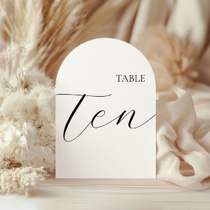 Tarjeta de número de mesa diez
