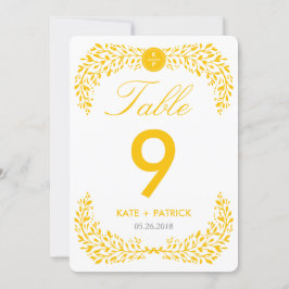 Tarjeta de número de mesa doble Blissful Laurel