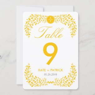 Tarjeta de número de mesa doble Blissful Laurel