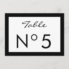 TARJETA DE NÚMERO DE MESA Dulce de Moda Negra y Bl