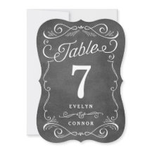 Tarjeta de número de mesa editable con pergaminos 