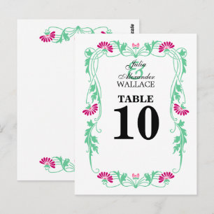 Tarjeta de número de mesa Elegant Leaf Florals & S