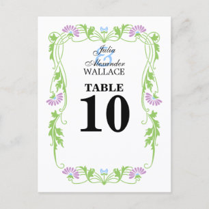 Tarjeta de número de mesa Elegant Leaf Florals & S