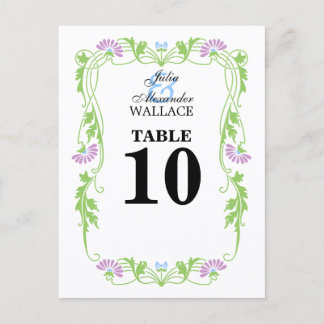 Tarjeta de número de mesa Elegant Leaf Florals & S
