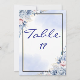 Tarjeta de número de mesa elegante