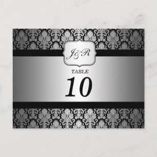 Tarjeta de número de mesa elegante de Damasco
