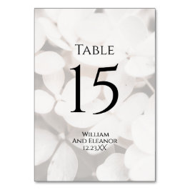 Tarjeta de número de mesa floral blanca minimalist