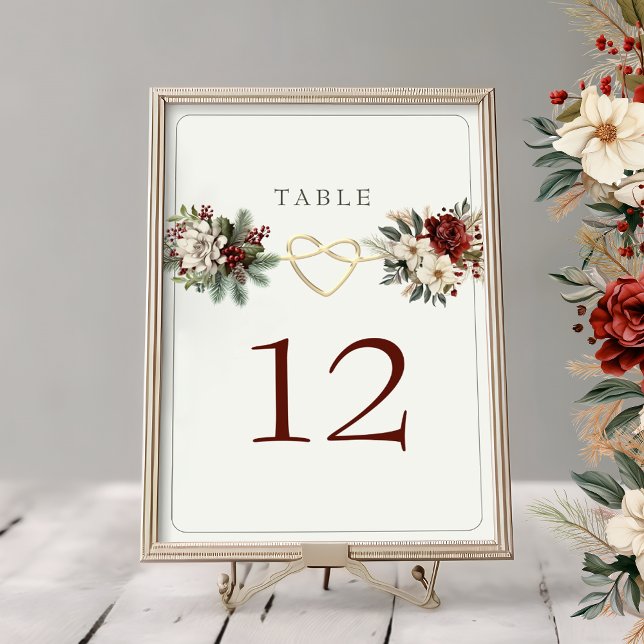 Tarjeta de número de mesa floral de Navidad (Subido por el creador)