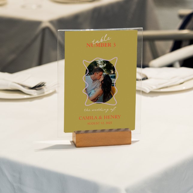 Tarjeta de Número de Mesa | Foto Minimalista Moder (Subido por el creador)