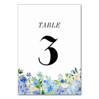 Tarjeta de número de mesa Hortensia azul - Mesa tr