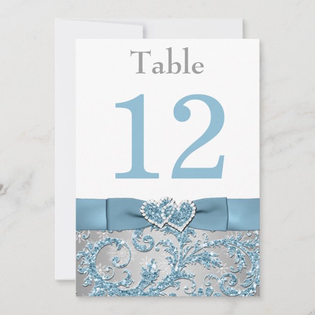 Tarjeta de Número de Mesa Invierno Maravilloso Cor (Anverso)
