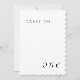 Tarjeta de número de mesa minimalista elegante