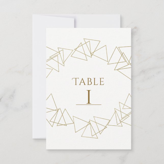 Tarjeta de Número de Mesa Moderno Glam Triángulos  (Anverso)