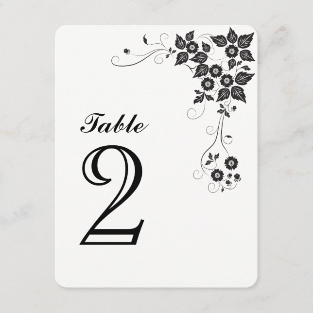 Tarjeta de número de mesa Número-2 (Anverso)