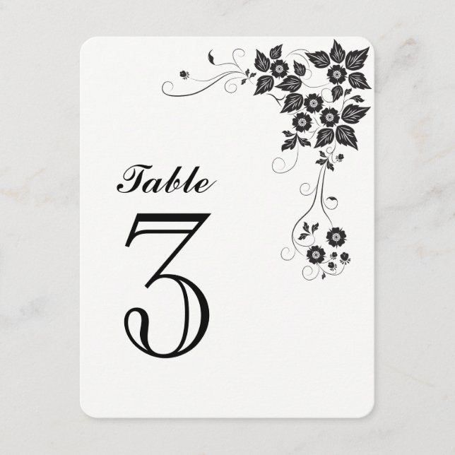 Tarjeta de número de mesa Número-3 (Anverso)