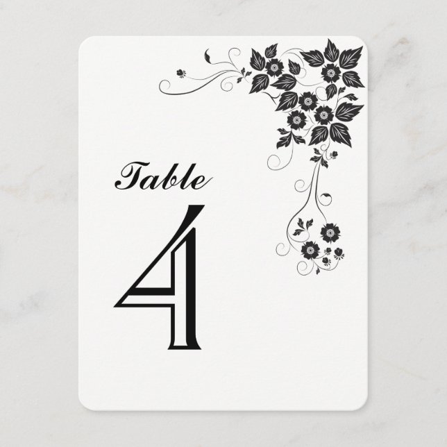Tarjeta de número de mesa Número-4 (Anverso)