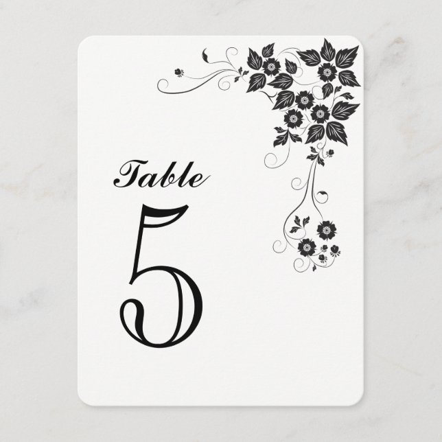 Tarjeta de número de mesa Número-5 (Anverso)