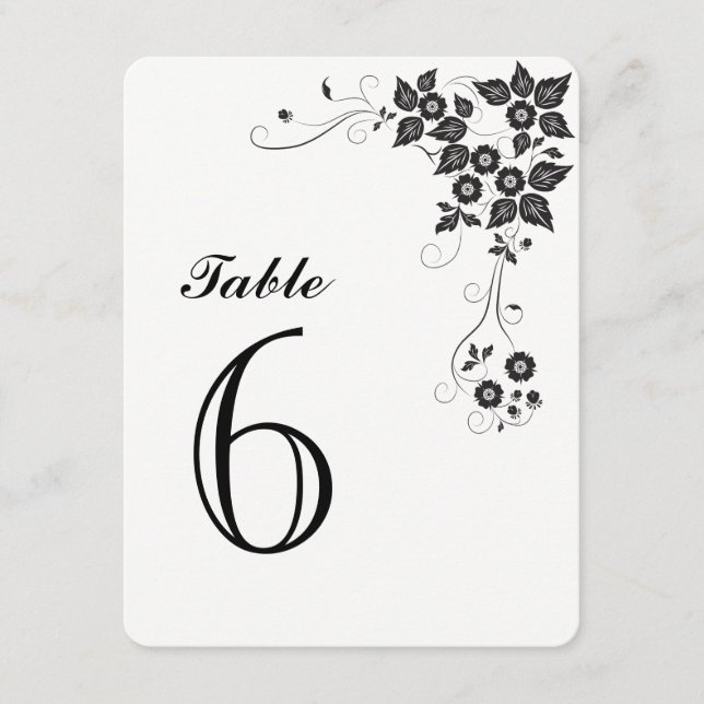 Tarjeta de número de mesa Número-6 (Anverso)