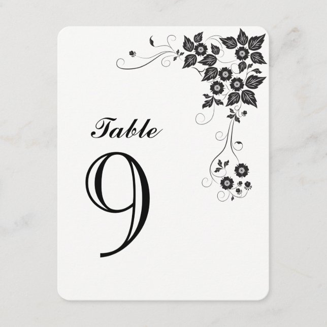 Tarjeta de número de mesa Número-9 (Anverso)
