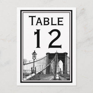 Tarjeta de número de mesa NYC Skyline Brooklyn Bri
