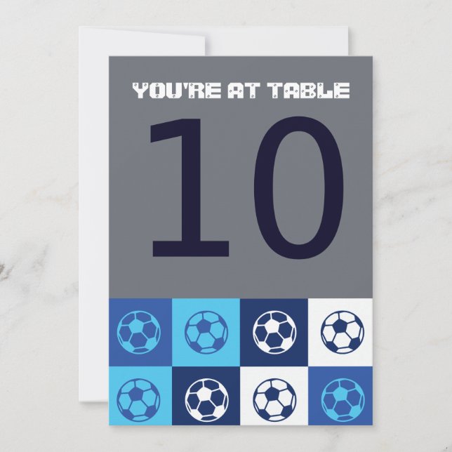 Tarjeta de número de mesa para Bar Mitzvah de fútb (Anverso)