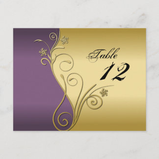 Tarjeta de Número de Mesa para Boda - Clásico Púrp
