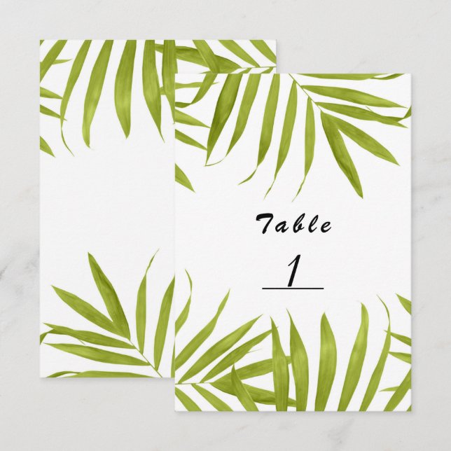 Tarjeta de número de mesa para boda de verano con  (Anverso / Reverso)