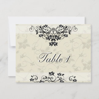 Tarjeta de Número de Mesa para Boda - Floral Blanc