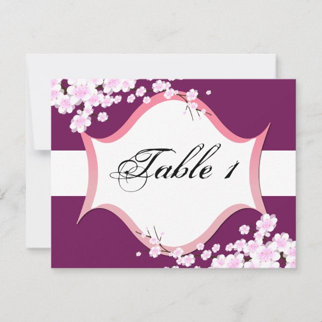 Tarjeta de número de mesa para boda - Sangría Flor (Anverso)
