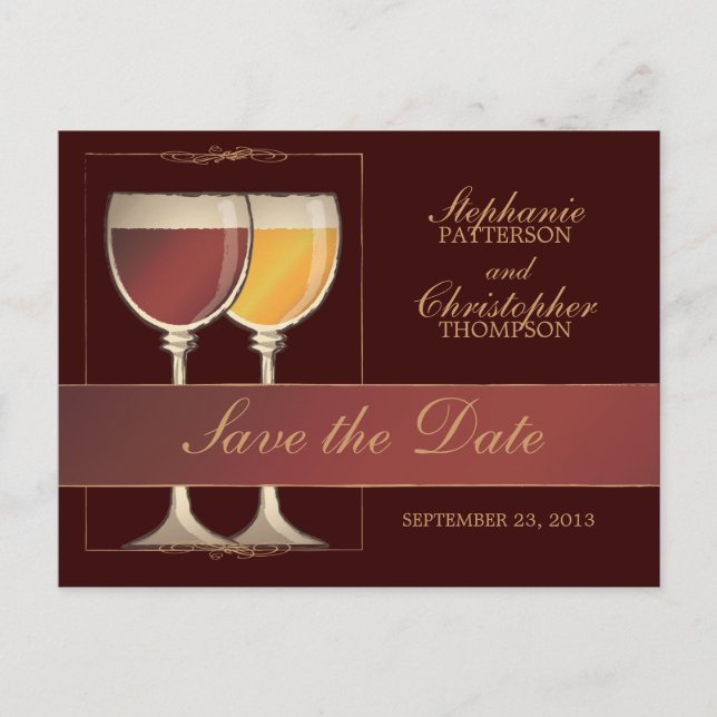Tarjeta de número de mesa para copa de vino tinto  (Anverso)